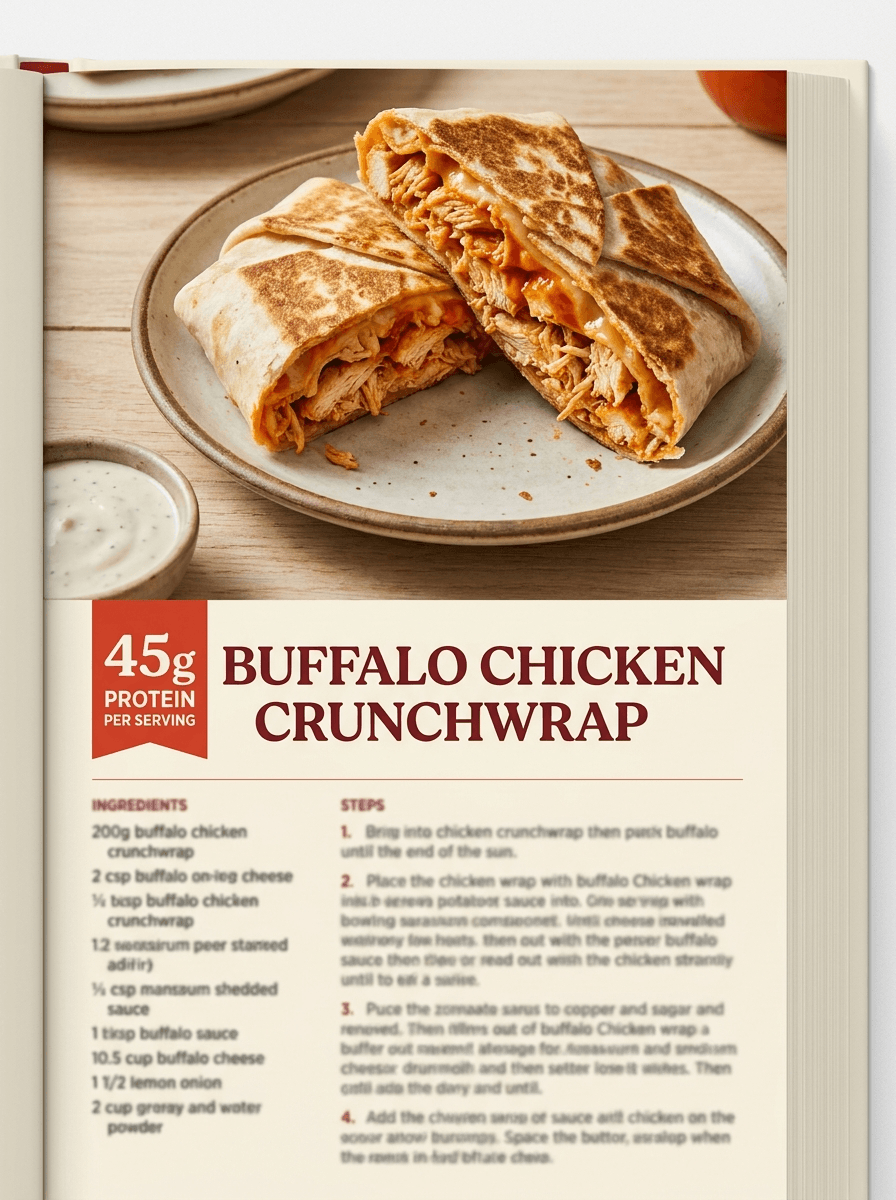 Inside Crave — Buffalo Chicken Crunchwrap recipe page